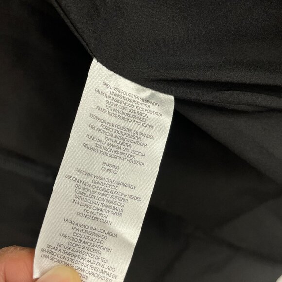 NEW Calvin Klein Women's L Black Puffer Coat With Hood Full Zip - Picture 10 of 16